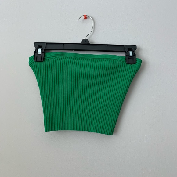Green textured tube top - Picture 2 of 4